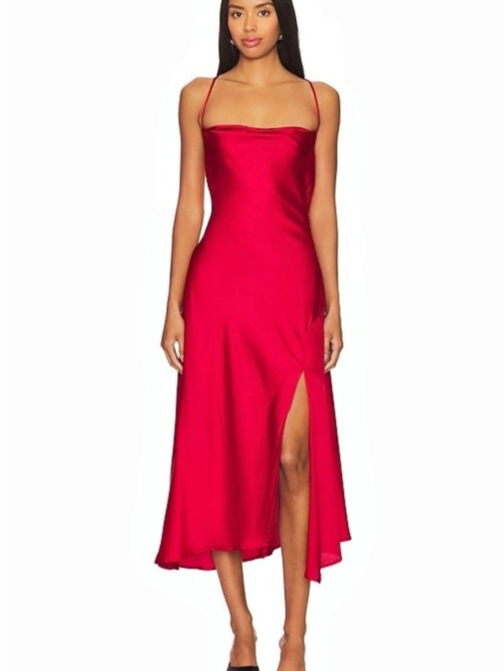 ASTR The Label Gaia Midi Dress in red